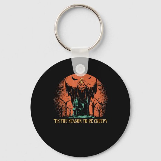 Tis The Season To Be Creepy Pumpkin Sleutelhanger (Voorkant)