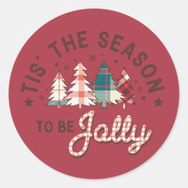 Tis the Season to be Jolly Christmas Ronde Sticker