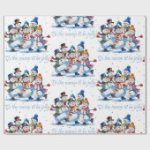 Tis the Season to be Jolly Dancing Jolly Snowmen Cadeaupapier (Vlak)