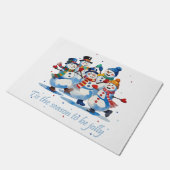 Tis the Season to be Jolly Dancing Jolly Snowmen Deurmat (Schuin)