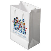 Tis the Season to be Jolly Dancing Jolly Snowmen Medium Cadeauzakje (Voorkant Gekanteld)