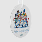 Tis the Season to be Jolly Dancing Jolly Snowmen Ornament (voorkant)