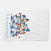 Tis the Season to be Jolly Dancing Jolly Snowmen Theedoek (Horizontaal)