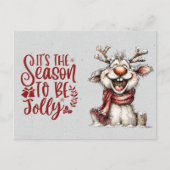 'Tis the Season To Be Jolly Laughing Reindeer Briefkaart (Voorkant)