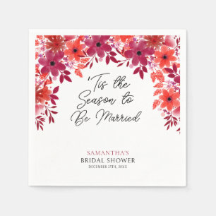 'Tis the Season to Be Married Bloemachtige Bruilof Servet