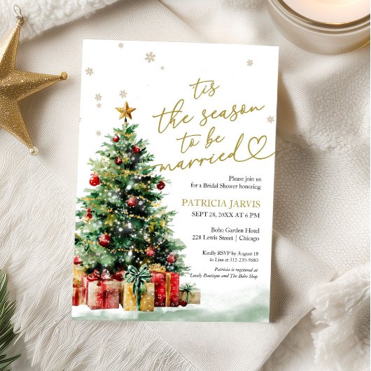 Tis the Season to be Married Bridal Shower Kaart