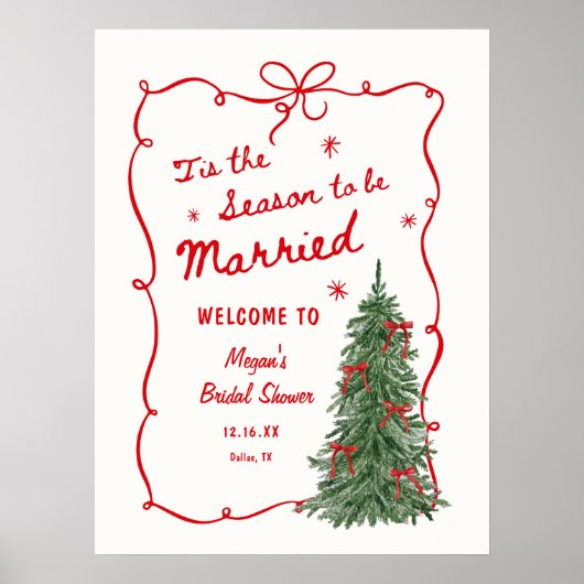 Tis the Season to be Married Bridal Shower Welcome Poster (Voorkant)