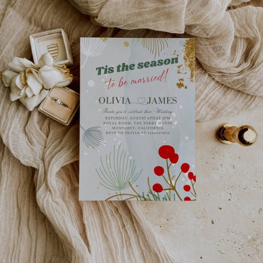 Tis the Season to Be Married Christmas Wedding  Kaart