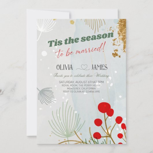 Tis the Season to Be Married Christmas Wedding  Kaart (Voorkant)