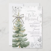 Tis the Season to be Married Silver Winter Wedding Kaart (Voorkant)