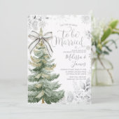 Tis the Season to be Married Silver Winter Wedding Kaart (Staand voorkant)