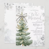 Tis the Season to be Married Silver Winter Wedding Kaart (Voorkant / Achterkant)
