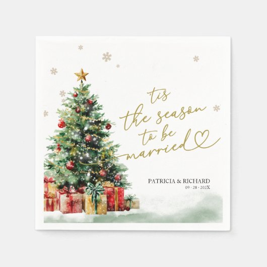 Tis the Season to be Married Wedding Servet (Voorkant)