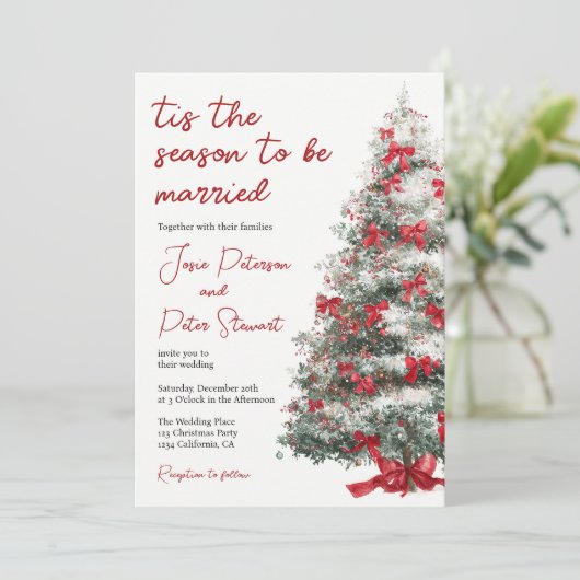 Tis The Season to Be Married Winter Bridal Shower Kaart (Staand voorkant)