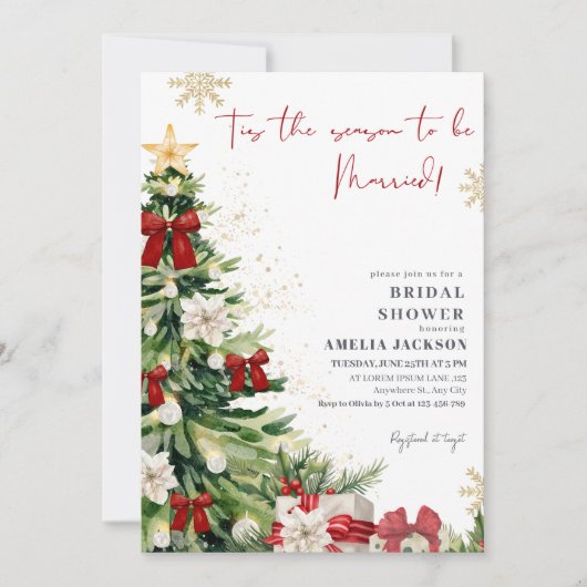 Tis the Season to Be Married Winter Bridal Shower Kaart (Voorkant)