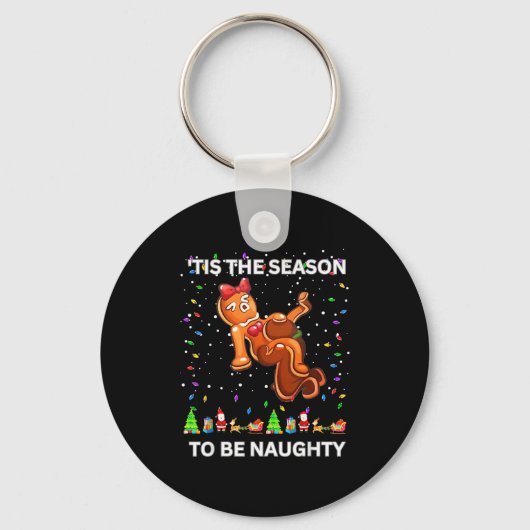 Tis The Season To Be Naughty Ugly Christmas Sweate Sleutelhanger (Voorkant)