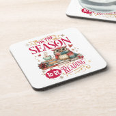 'Tis The Season to Be Reading  Bier Onderzetter (Linkerzijde)