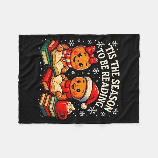 ’tis The Season To Be Reading Book Lover Design  Fleece Deken (Voorkant (Horizontaal))