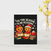 ’tis The Season To Be Reading Book Lover Design  Kaart (Gele Bloem)
