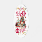 'Tis The Season to Be Reading  Metalen Ornament (Voorkant links)