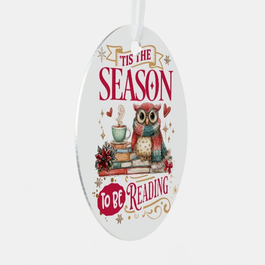 'Tis The Season to Be Reading  Metalen Ornament (Voorkant Rechts)