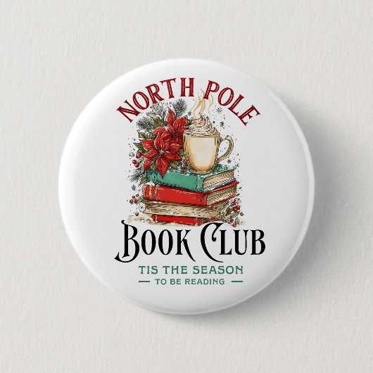 'Tis the Season to Be Reading  Ronde Button 5,7 Cm (Voorkant)