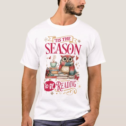 'Tis The Season to Be Reading T-shirt (Voorkant)