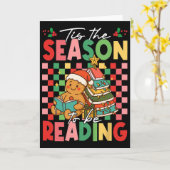 Tis The Season To Be Reading Teacher Christmas Gin Kaart (Gele Bloem)
