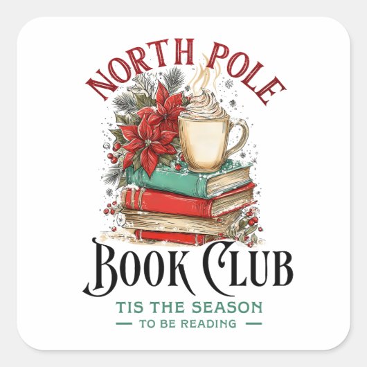 'Tis the Season to Be Reading  Vierkante Sticker (Voorkant)