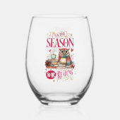 'Tis The Season to Be Reading  Wijnglas Zonder Voet (Achterkant)