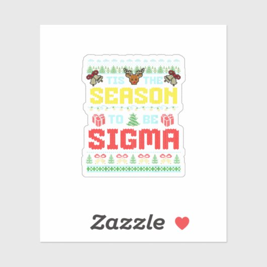Tis The Season To Be Sigma Christmas Brainrot Iron Sticker (Vel)