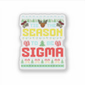 Tis The Season To Be Sigma Christmas Brainrot Iron Sticker (Voorkant)