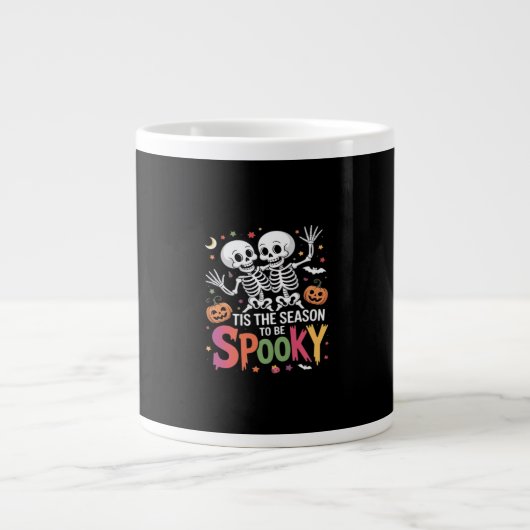 Tis The Season To Be Spooky Dancing Skeleton Hallo Grote Koffiekop (Voorkant)
