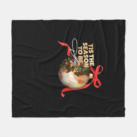 Tis The Season To Dolly Retro Classic Fleece Deken (Voorkant (Horizontaal))