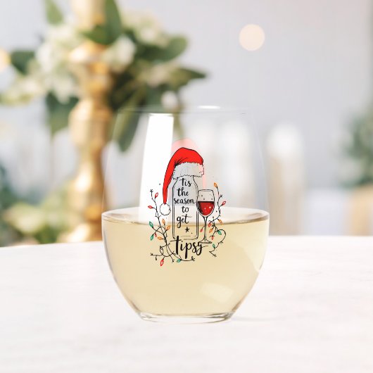 'Tis The Season to Get Tipsy  Wijnglas Zonder Voet (Insitu (Huwelijk))
