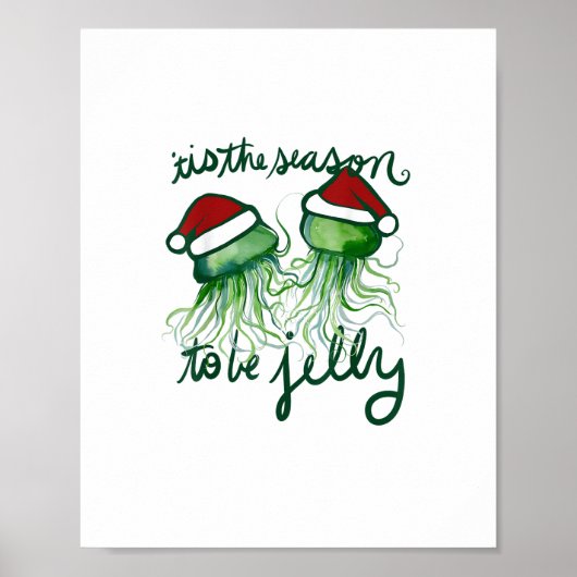 Tis The Season To Jelly Funny Jellyfish Christmas Poster (Voorkant)