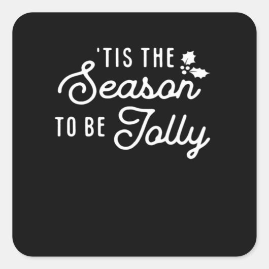 Tis The Season To Jolly Retro Style Vierkante Sticker (Voorkant)
