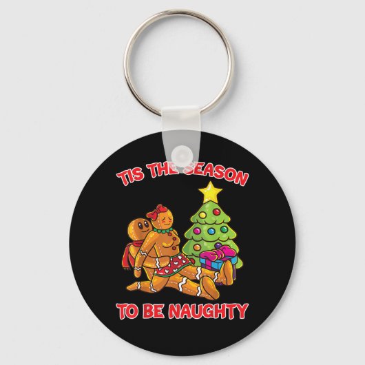 Tis The Season To Naughty Gingerbread Man Couple Sleutelhanger (Voorkant)
