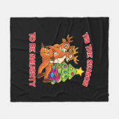 Tis The Season To Naughty Rudolph Reindeer Couple Fleece Deken (Voorkant (Horizontaal))