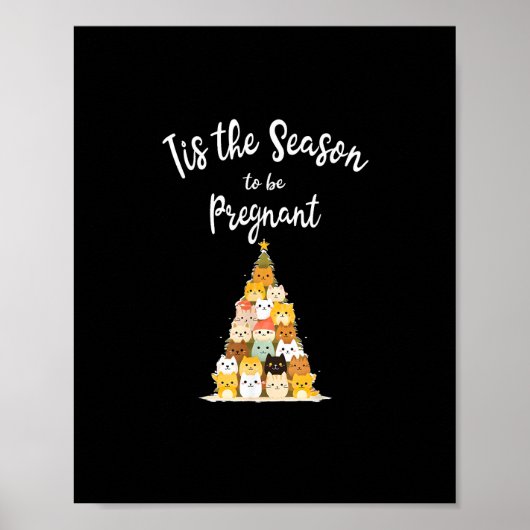 Tis The Season To Pregnant Cute Christmas Tree Men Poster (Voorkant)