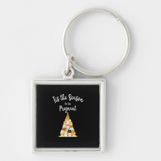 Tis The Season To Pregnant Cute Christmas Tree Men Sleutelhanger (Voorkant)