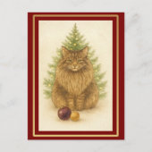 Tis the Season to Purr — Personalized Maine Coon Briefkaart (Voorkant)