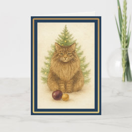 Tis the Season to Purr — Personalized Maine Coon Feestdagen Kaart