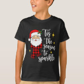 Tis The Season To Sparkle Cute Santa Christmas T-shirt (Voorkant)