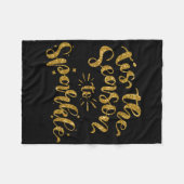 Tis The Season To Sparkle Gold Faux Glitter T Shir Fleece Deken (Voorkant (Horizontaal))
