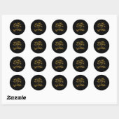 Tis The Season To Sparkle Gold Faux Glitter T Shir Ronde Sticker (Vel)