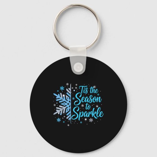 Tis The Season To Sparkle Snowflake Holiday Christ Sleutelhanger (Voorkant)