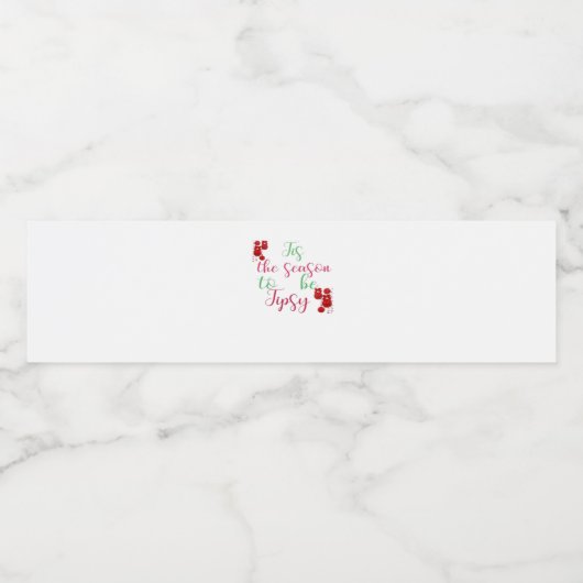 Tis The Season To Tipsy Christmas Waterfles Etiket (Enkel label)