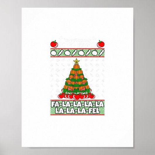 Tis The Season To Vegan Christmas Pajama X-Mas Veg Poster (Voorkant)