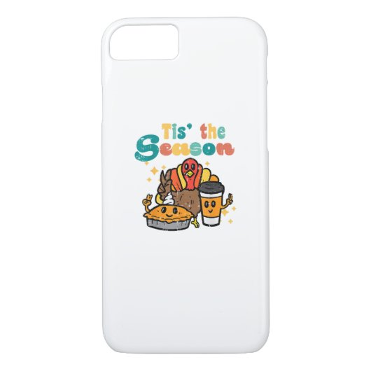 Tis The Season Turkey Coffee Retro Thanksgiving Fa Case-Mate iPhone Case (Achterkant)